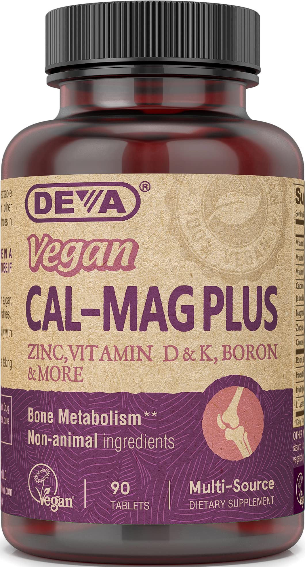DEVA Vegan Cal MAG Plus Supplement - 90 Tablets