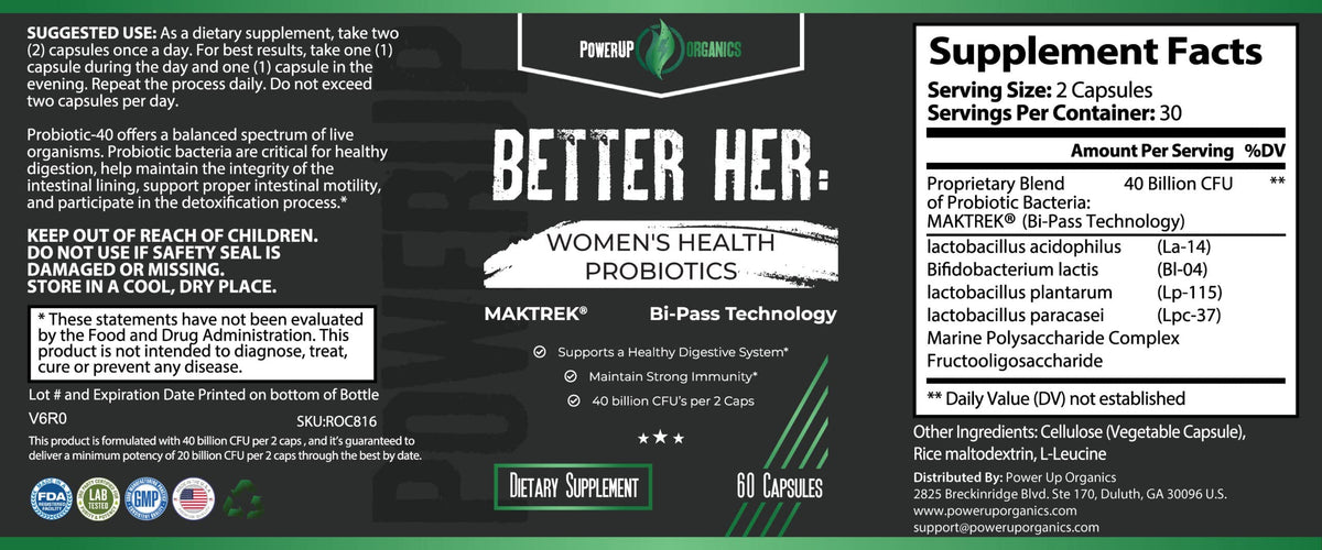 Generic Better HER Women's Health Probiotics 40 Billion CFU - 60 Capsules - image 2