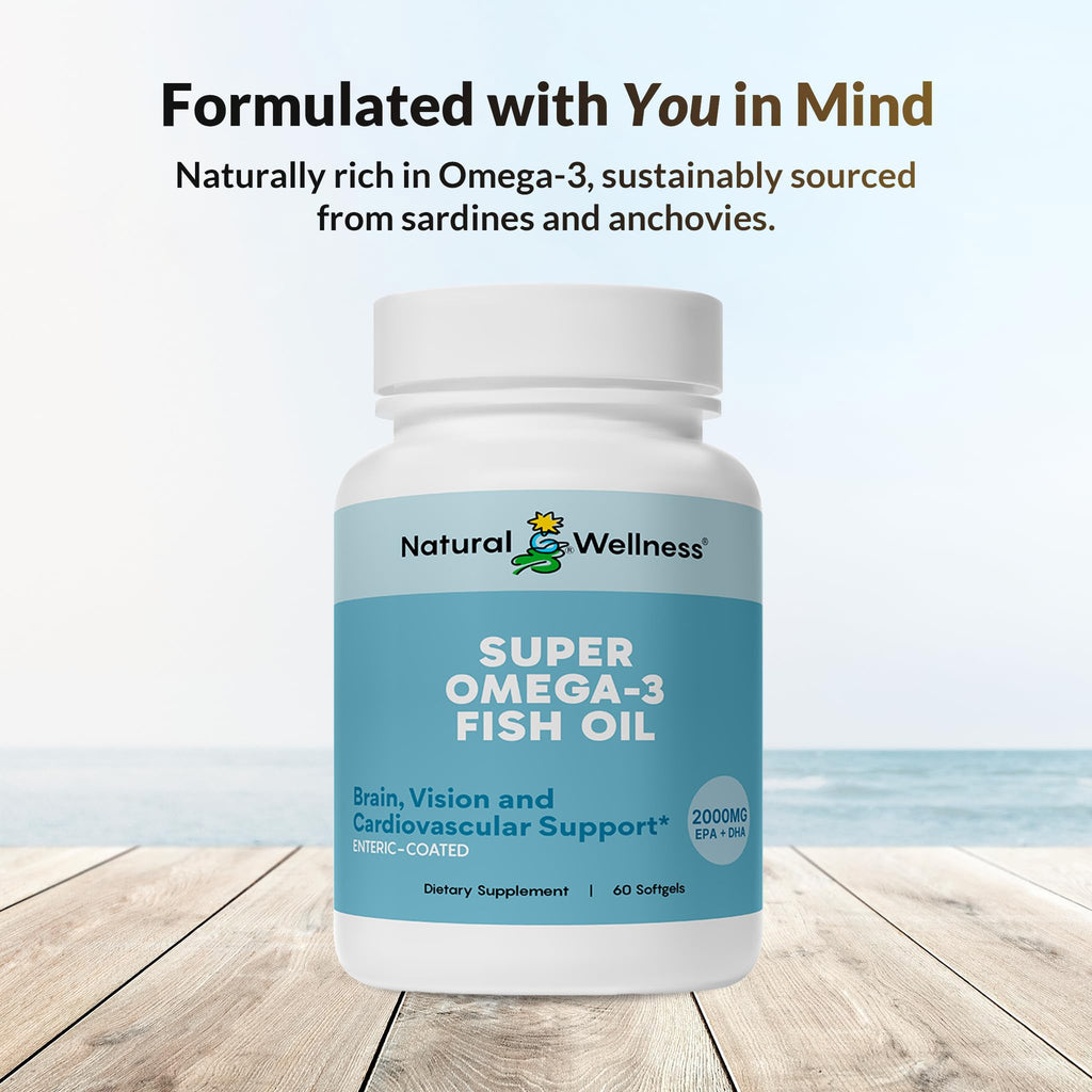 Natural Wellness Super Omega-3 Fish Oil 600mg EPA 400mg DHA - 60 Softgels - image 4