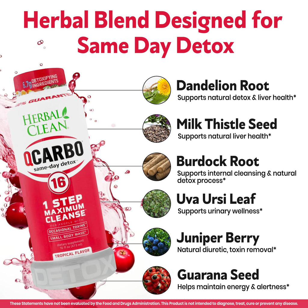 Herbal Clean Qcarbo16 Same-Day Detox Cleanse Drink (16 fl oz) - image 4