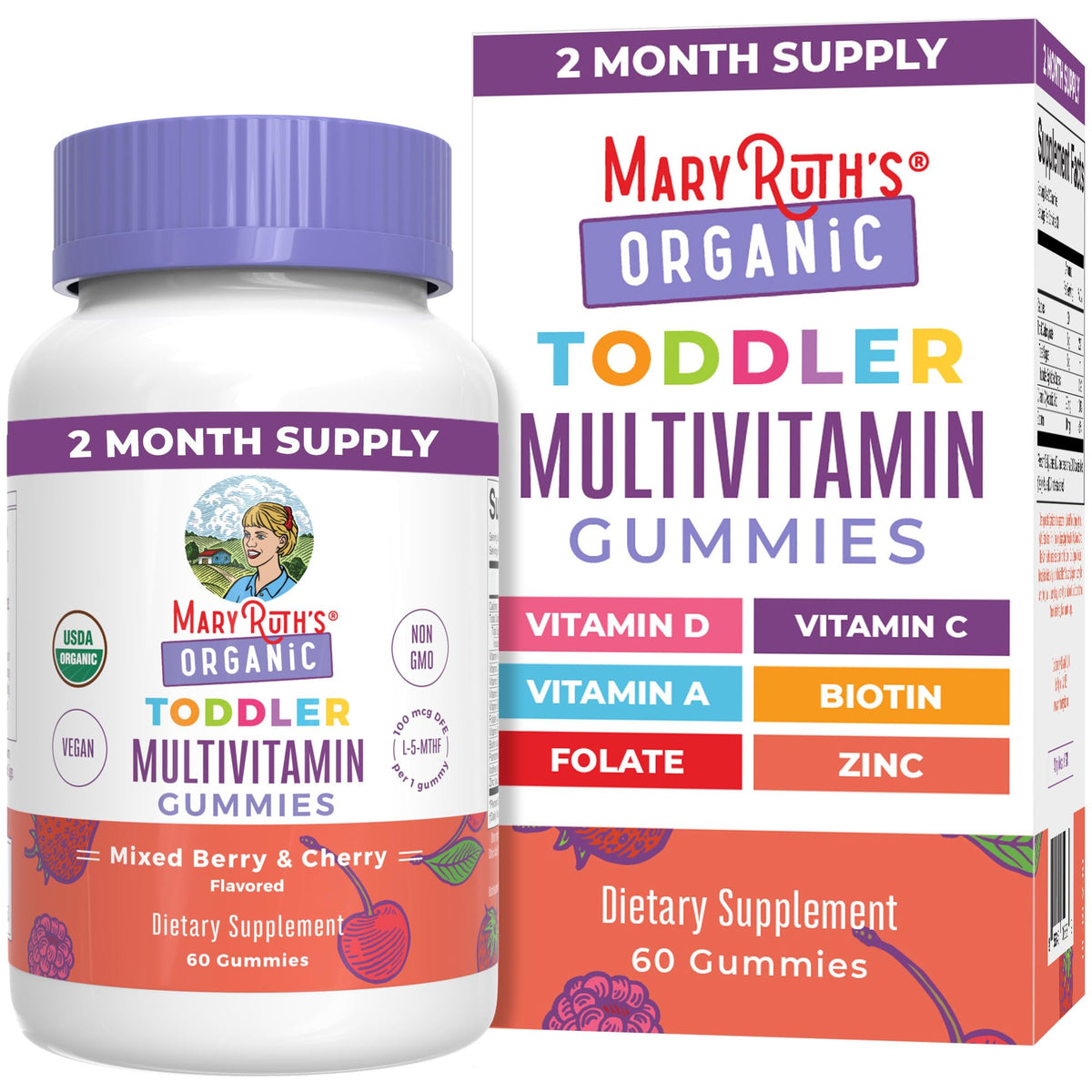 MARYRUTH'S Organic Toddler Multivitamin Gummies - 60 Count