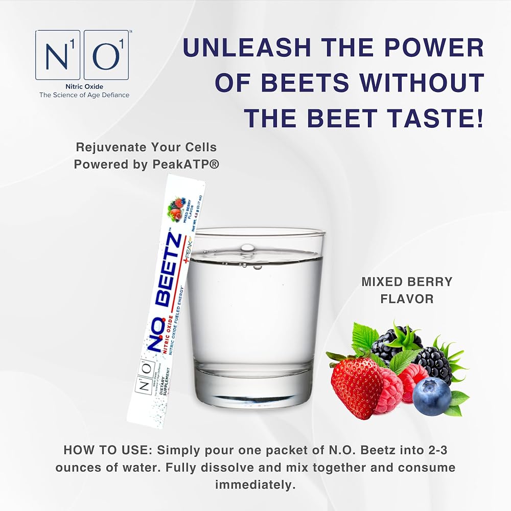 N1O1 N.O. Beetz Nitric Oxide Powder, Mixed Berry - 30 Sachets - image 6