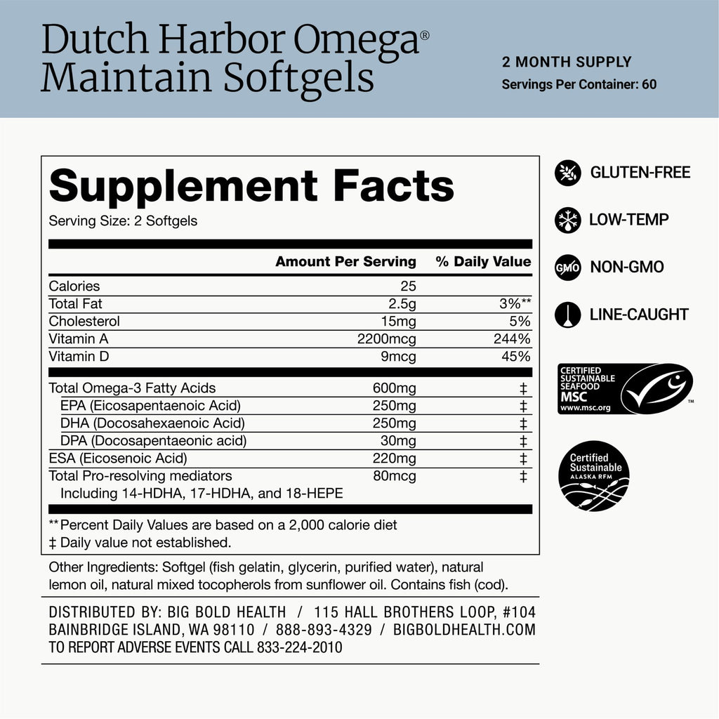 BIG BOLD HEALTH Dutch Harbor Omega Maintain - 120 Softgels - image 4