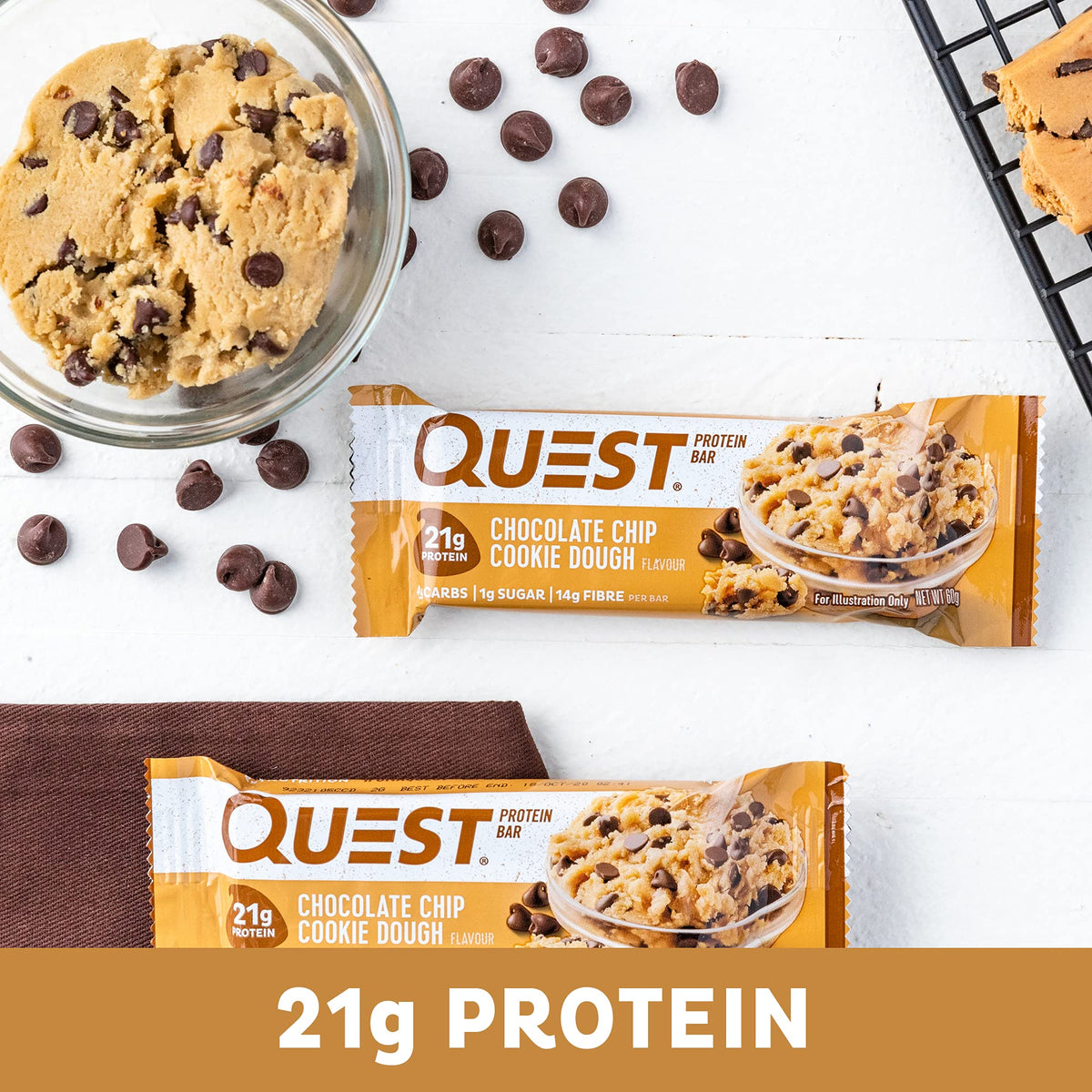 Quest Protein Bar Chocolate Chip Cookie Dough - 12 Bars - image 4