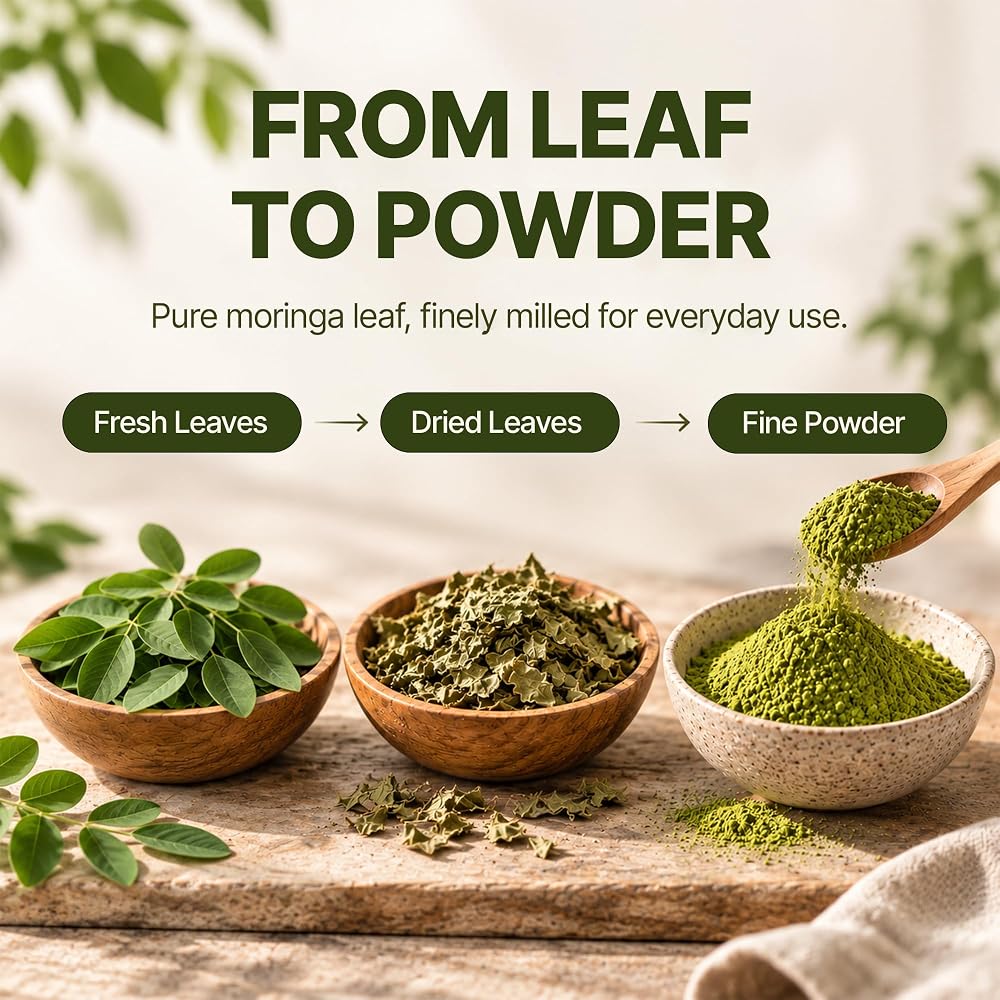 HalalEveryDay Moringa Leaf Powder for Energy - 16 oz - image 2