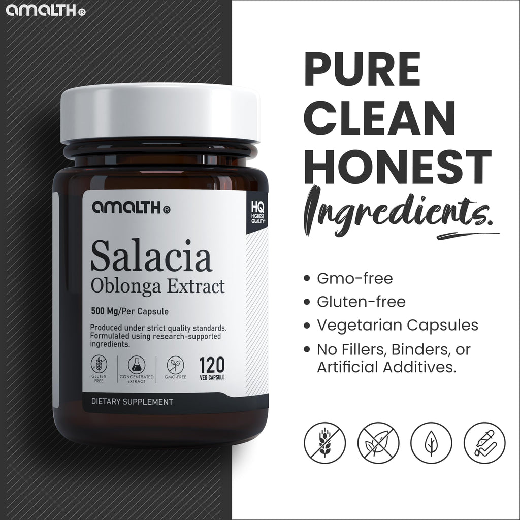 AMALTH Salacia Oblonga Extract 500 mg - 120 Vegetarian Capsules - image 6