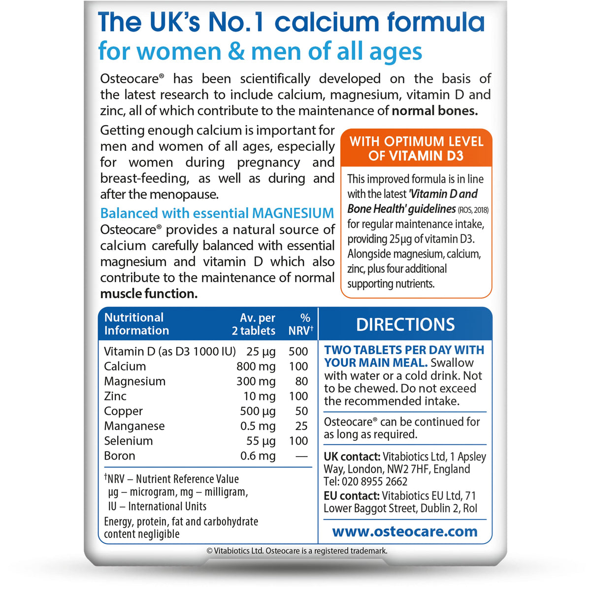 Osteocare Original Bone Health Formula - 90 Tablets - image 2