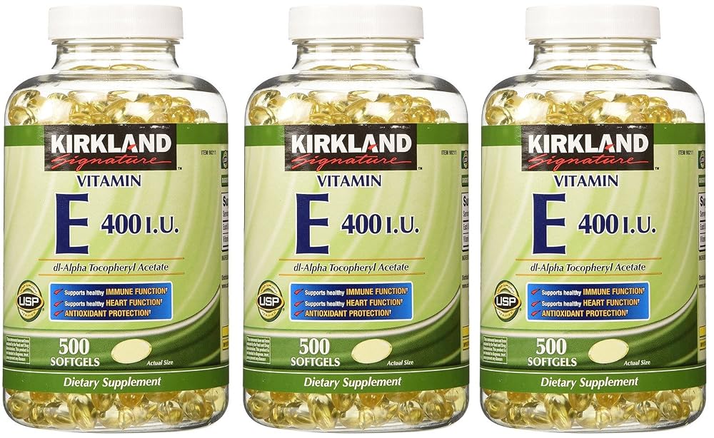 Kirkland Signature Vitamin E 400 IU - 500 Softgels (3 Pack)