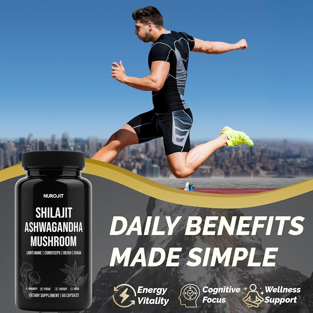 NuroJit Shilajit Ashwagandha Mushroom Capsules - 60 Capsules - image 3