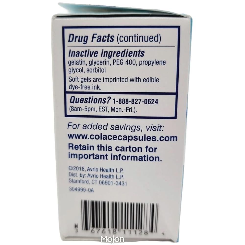 Colace Clear Docusate Sodium Stool Softener 50mg - 84 Capsules - image 4