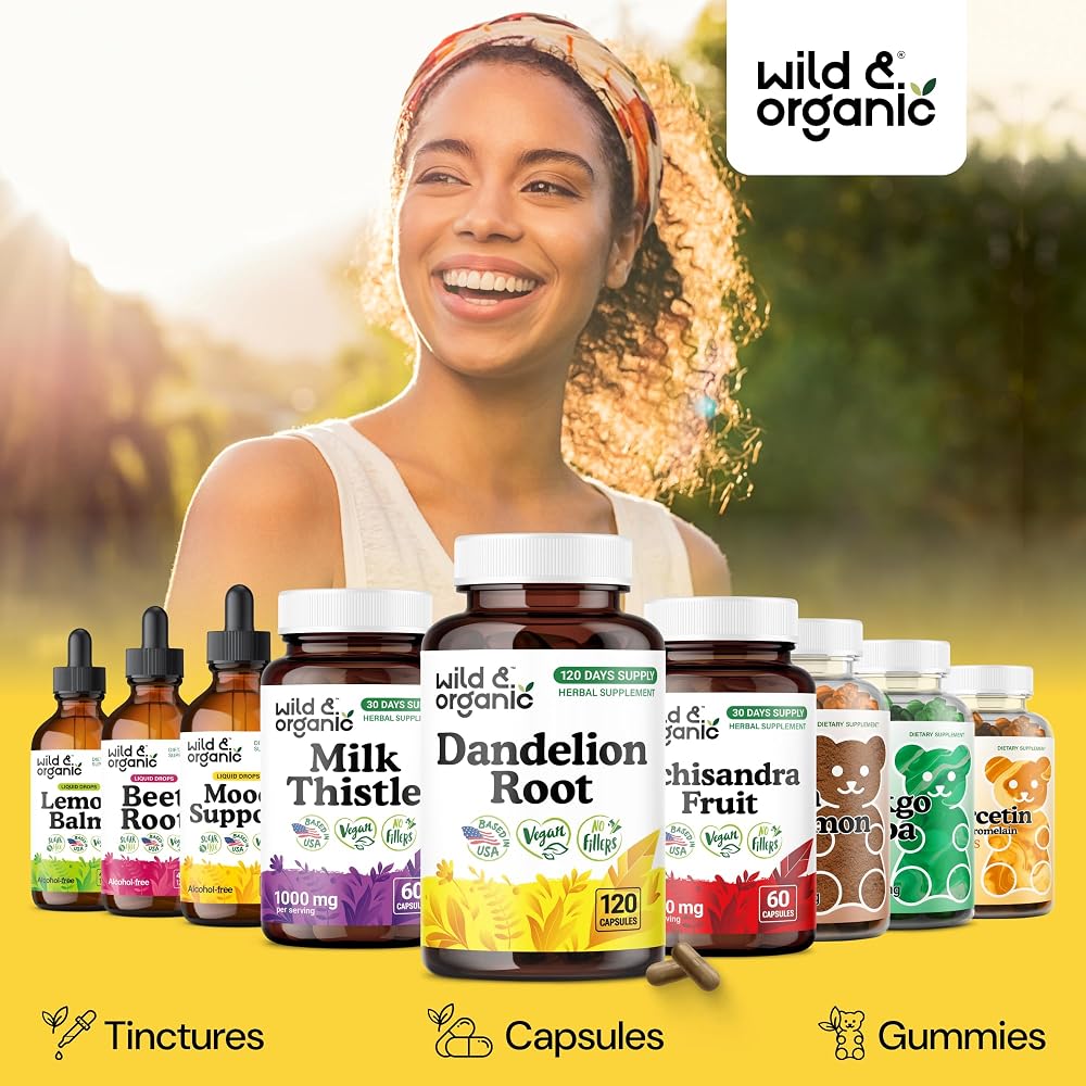 Wild & Organic Dandelion Root Capsules Liver Support - 120 Capsules - image 6