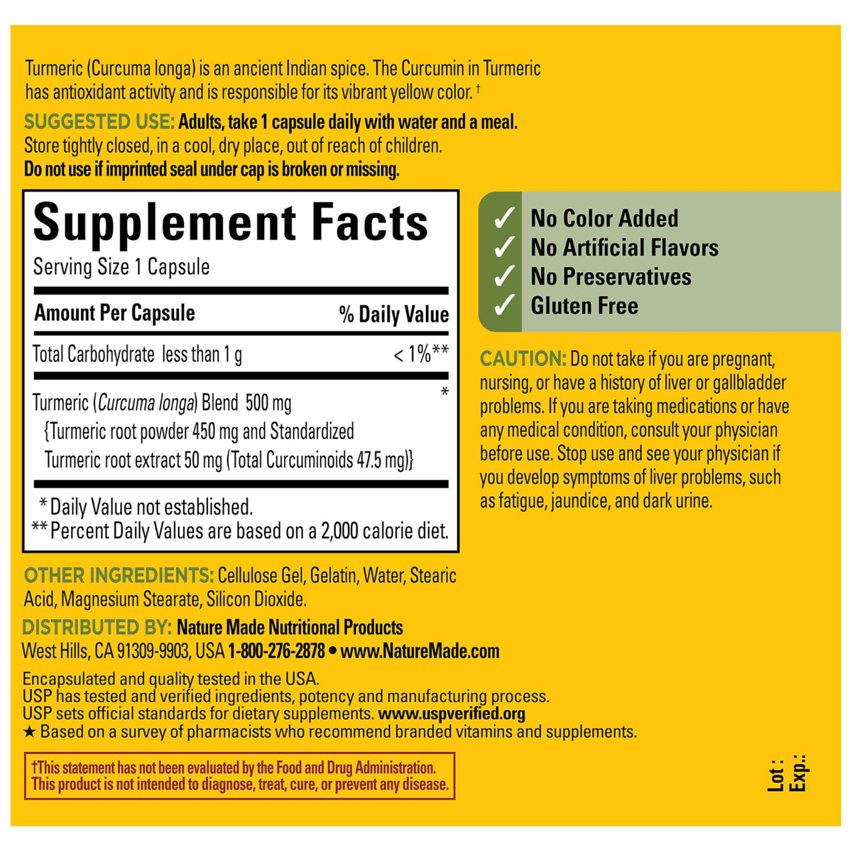 Nature Made Turmeric Curcumin 500 mg - 120 Capsules - image 7