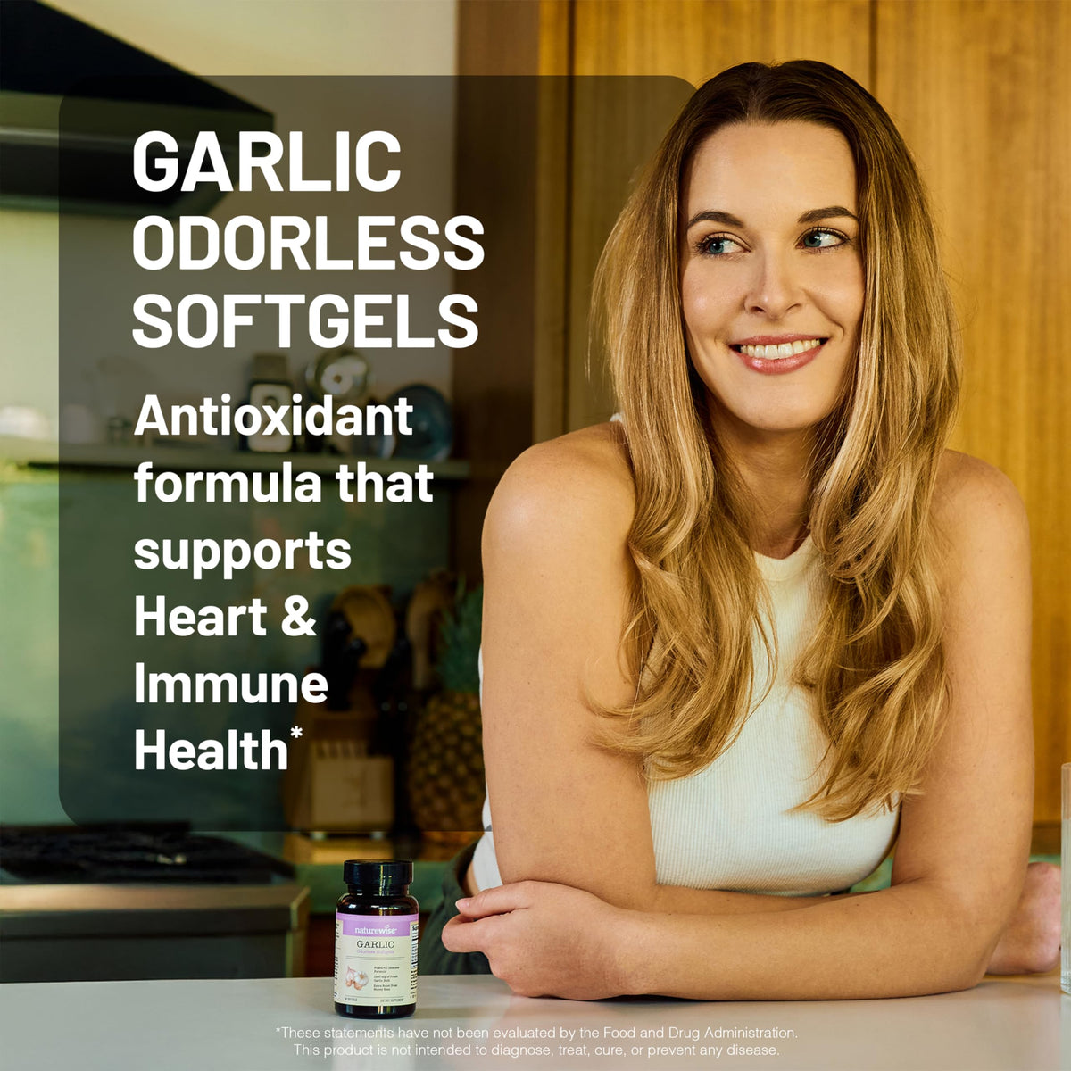 NatureWise Odorless Garlic Pills with Bee Jelly - 60 Softgels - image 2