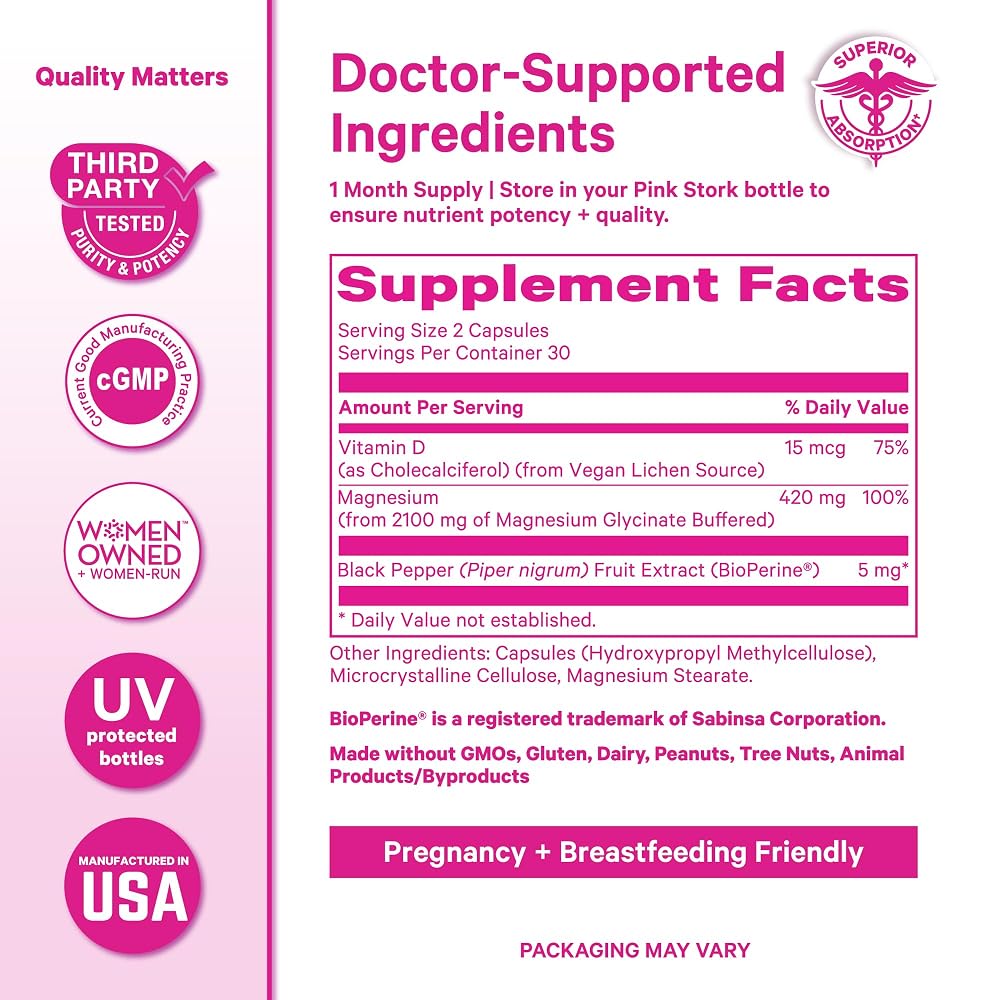 Pink Stork Magnesium Glycinate with Vitamin D