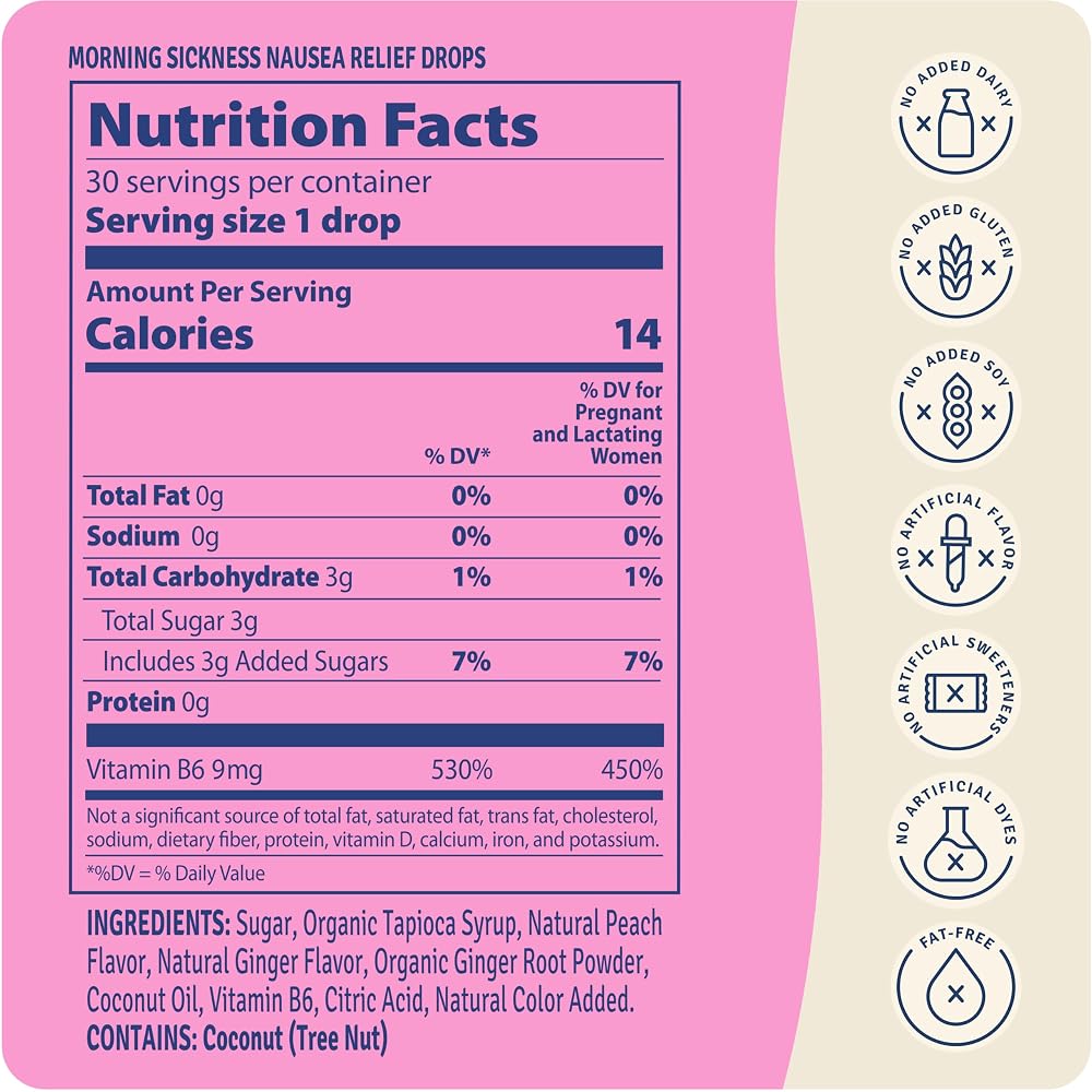 Sweetie Pie Organics Pregnancy Nausea Relief Drops Peach Ginger - 30 Count - image 5