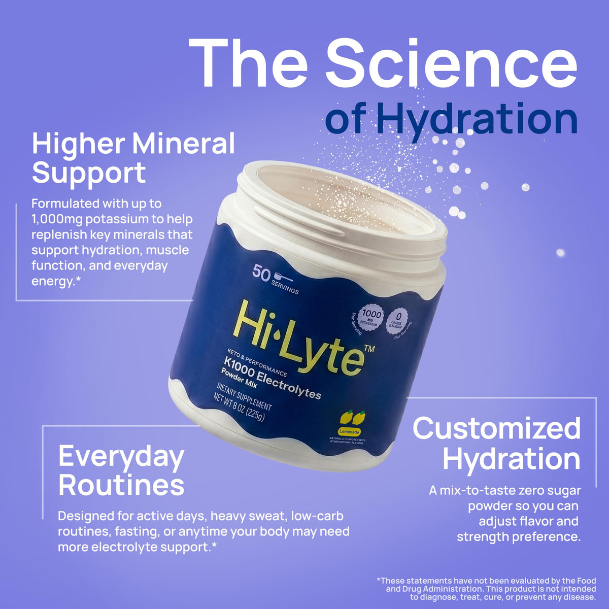 Hi-Lyte Keto K1000 Electrolyte Powder Lemonade - 50 Servings - image 4