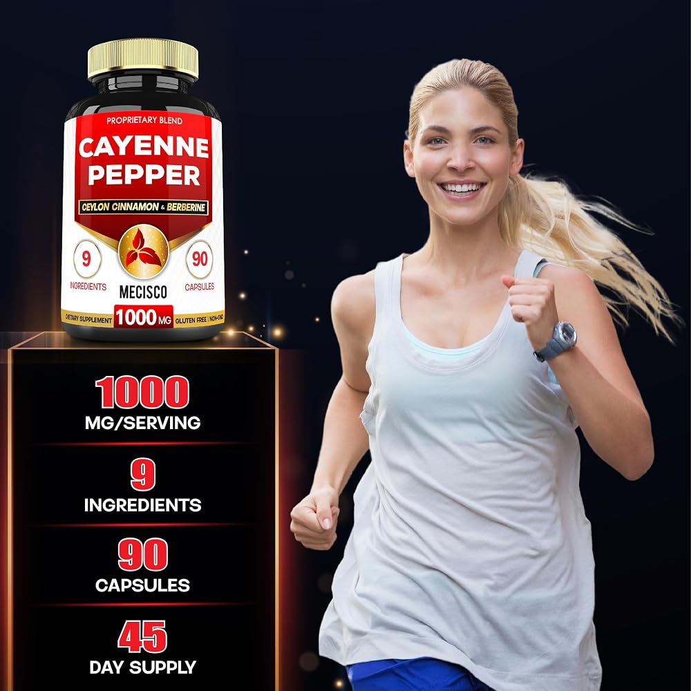 Mecisco Cayenne Pepper Supplements with Turmeric & Berberine - 90 Capsules - image 5