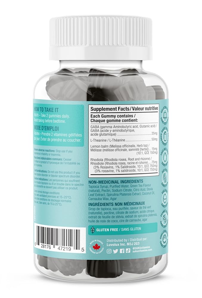 SUKU Stress Gummies with GABA, L-Theanine & Lemon Balm - 50 Count - image 2