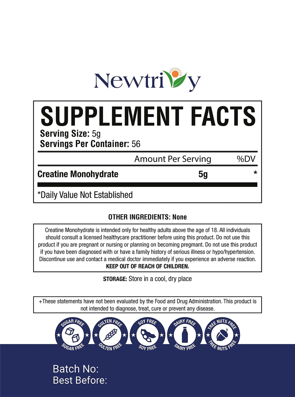 Newtrivy Creatine Monohydrate Micronized Powder - 280g - image 7
