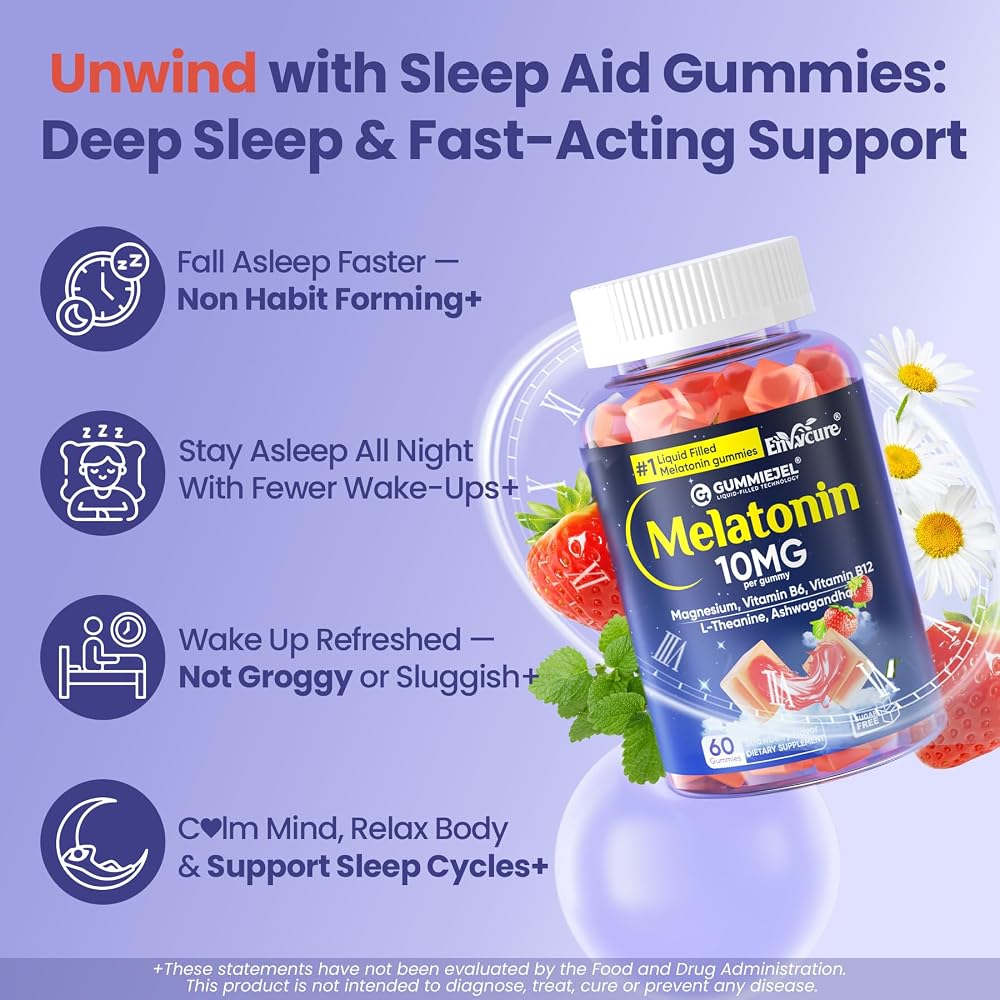 EnvyCure Melatonin 10mg 20mg Gummies Sugar Free