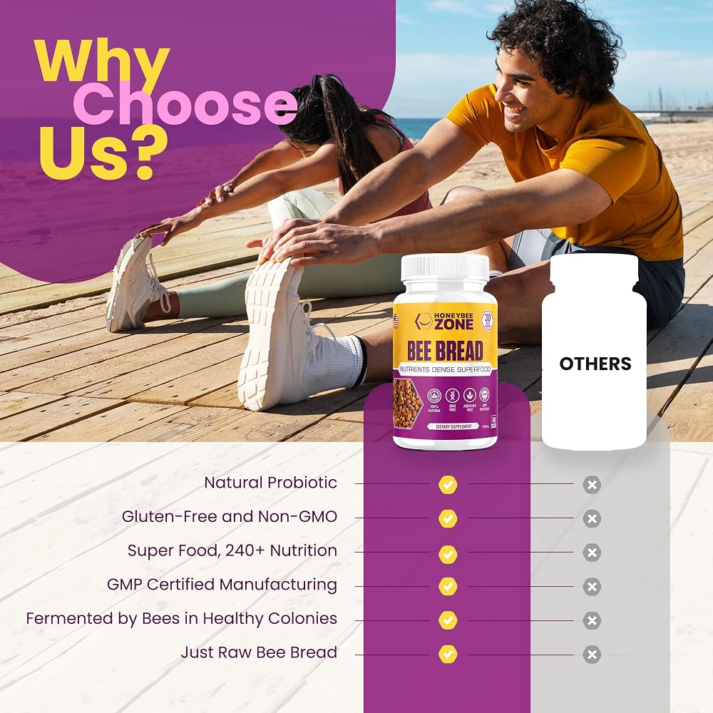 HONEYBEEZONE Bee Bread Capsules Energy & Immune Support - 60 Vegetarian Capsules - image 7