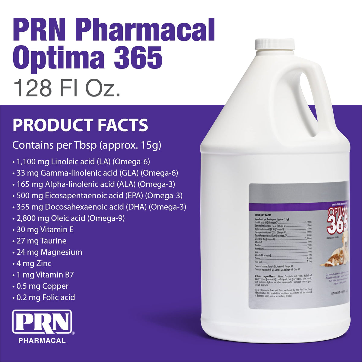 PRN Optima 365 Omega Skin and Coat Supplement - 128 fl oz - image 2