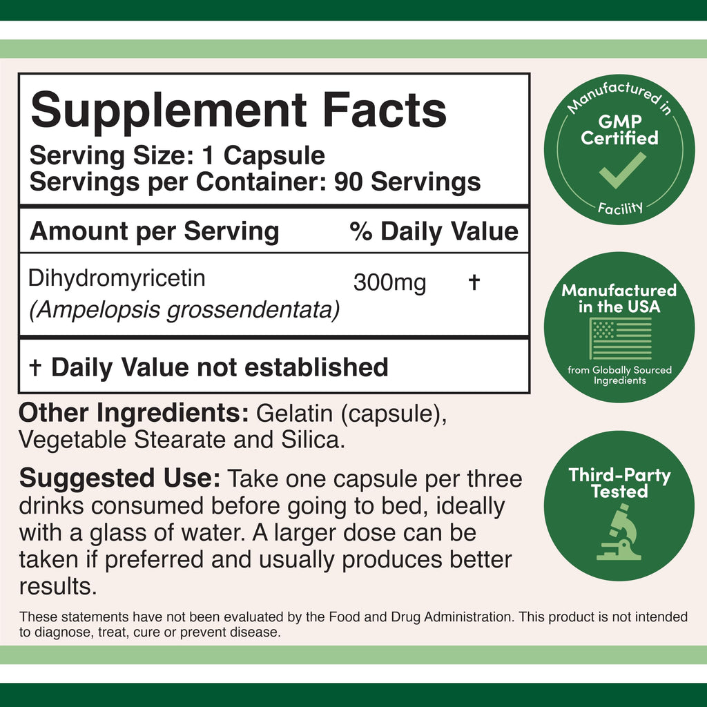 DHM Depot Dihydromyricetin 300mg Liver Support - 90 Capsules - image 5
