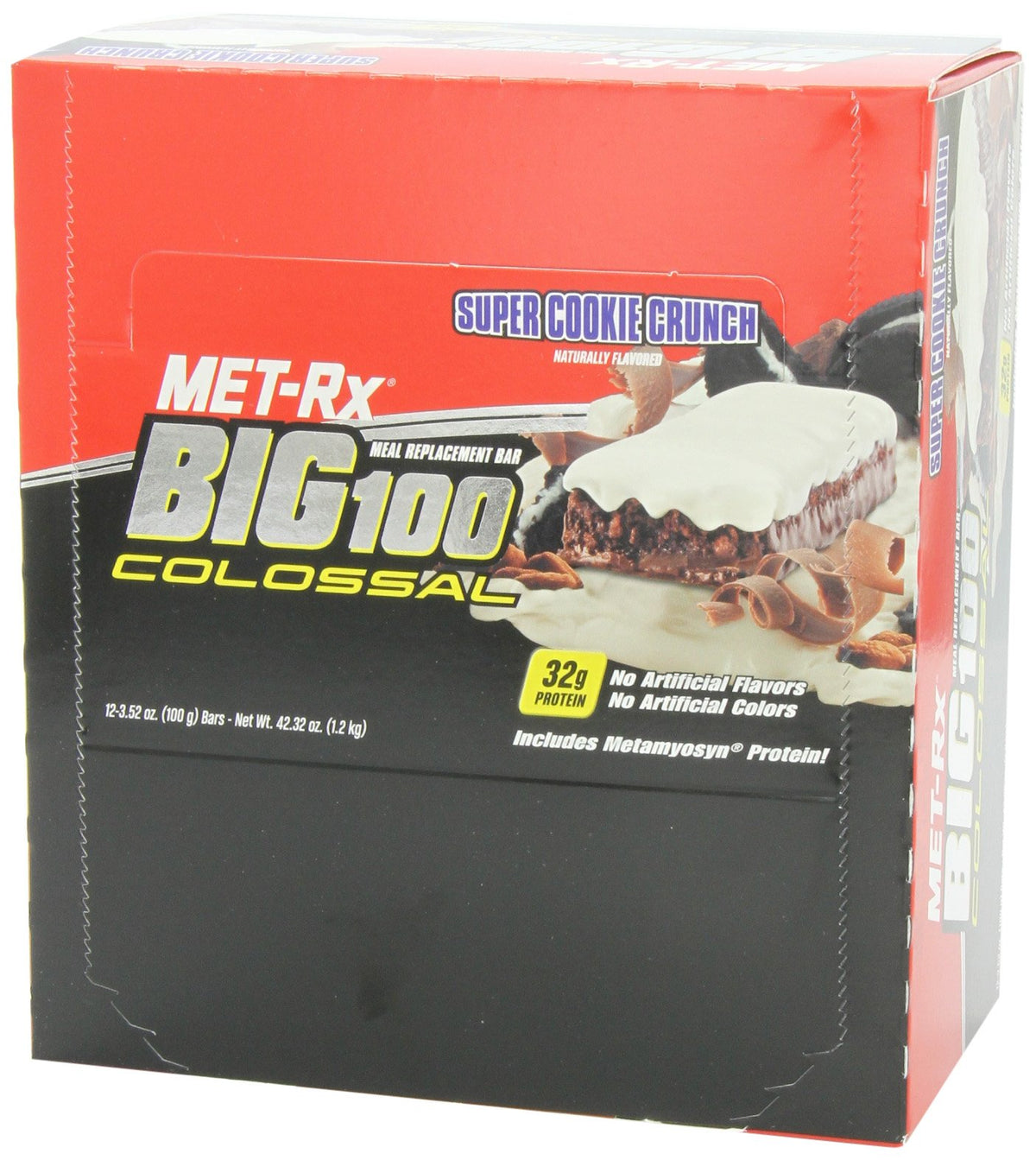 MET-Rx Big 100 Colossal Meal Replacement Bar, Cookie Crunch - 12 Bars - image 3