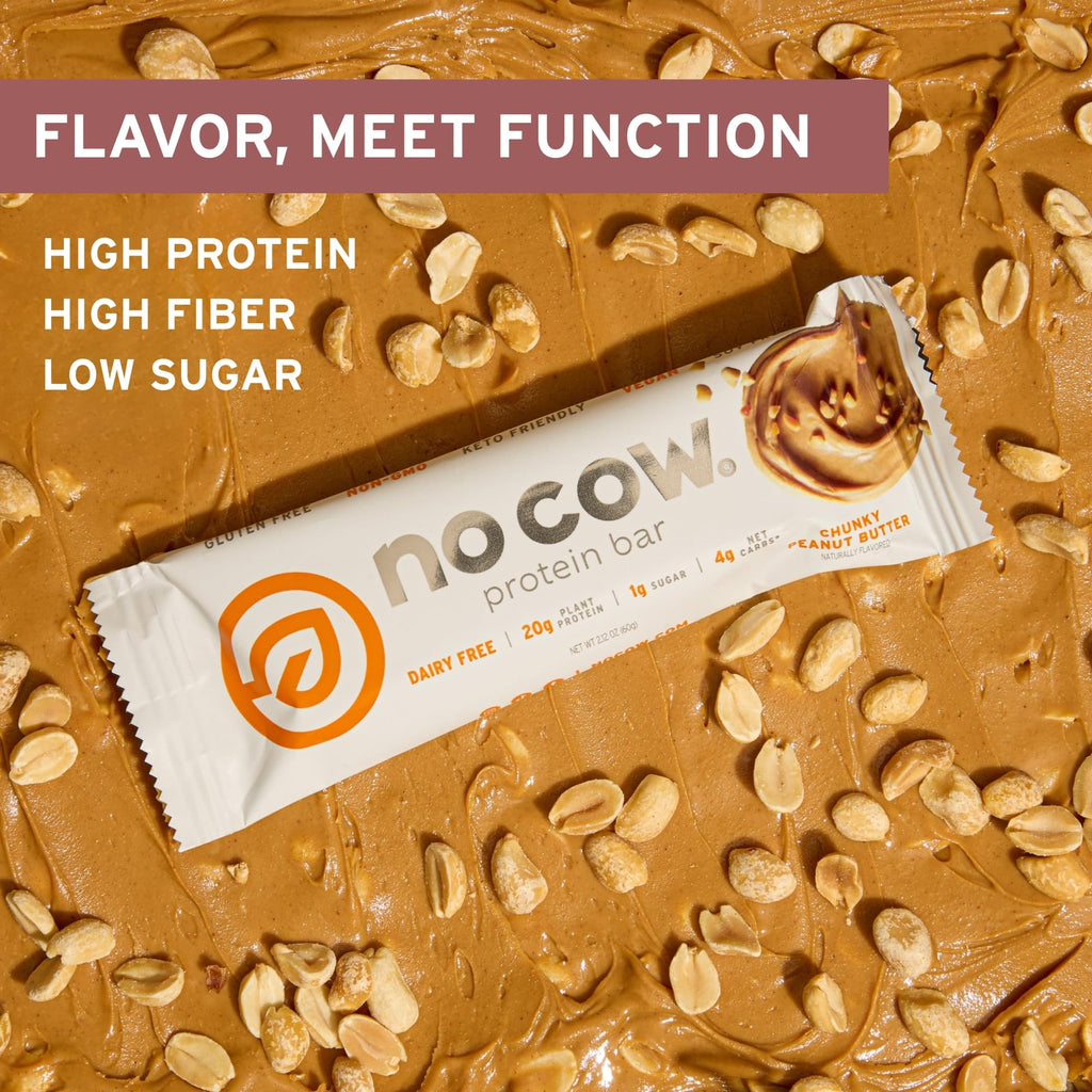 No Cow Chunky Peanut Butter Vegan Protein Bars - 12 Pack - image 4