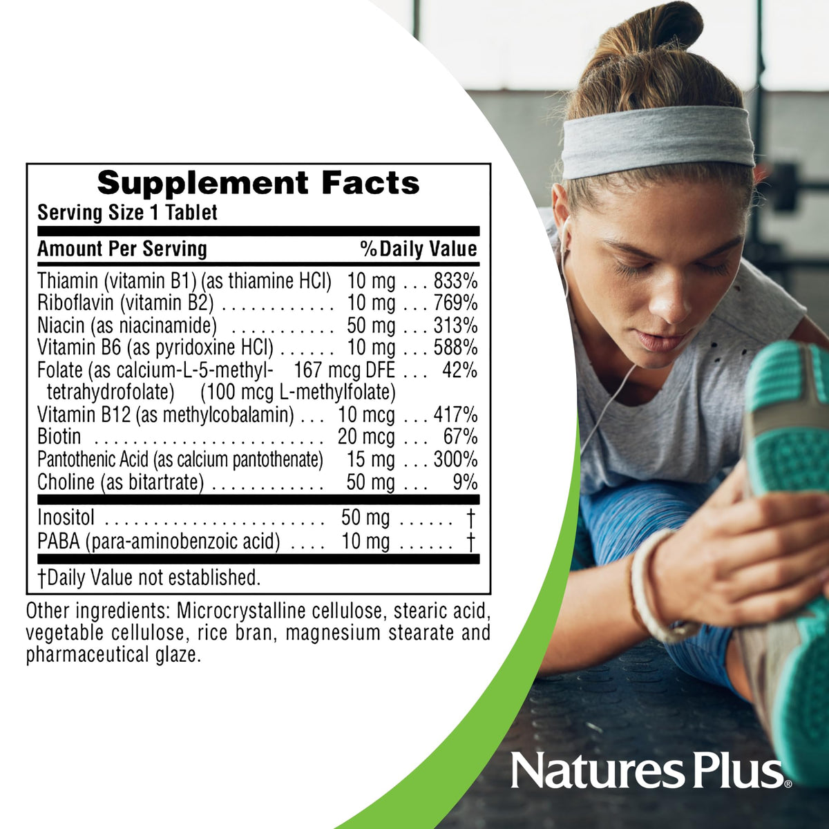 NaturesPlus B-Complex with Rice Bran - 90 Tablets - image 5