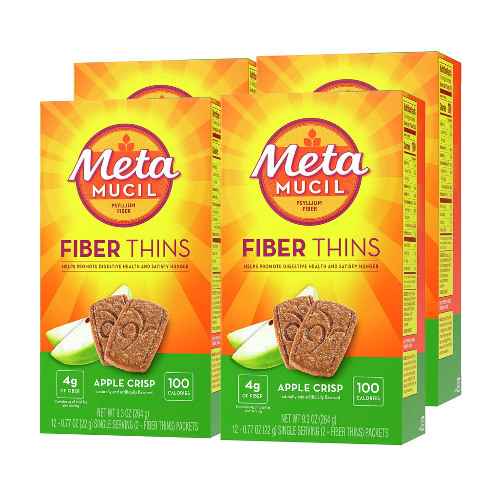 Metamucil Fiber Thins Apple Crisp Psyllium Husk - 48 Servings