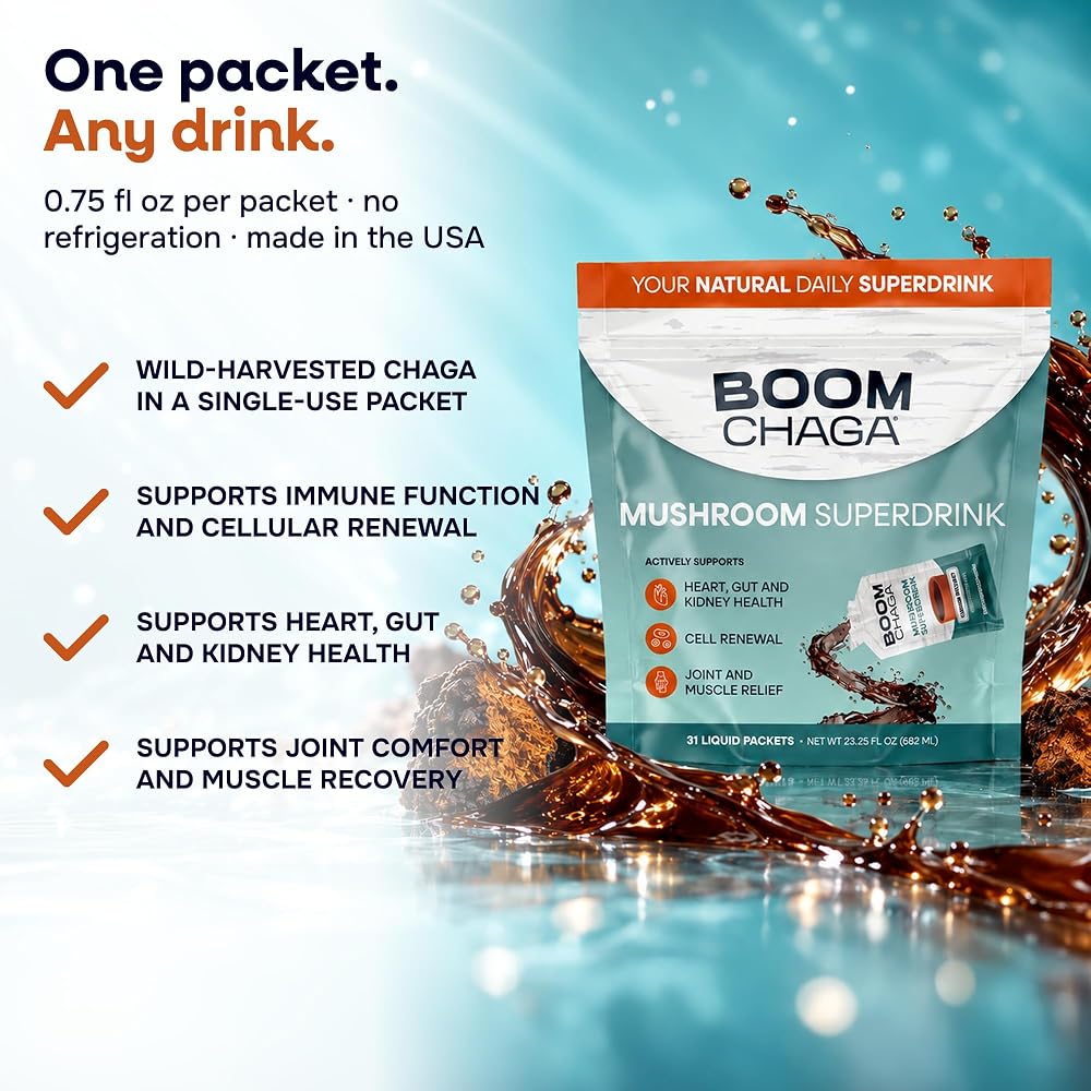 BOOM Chaga Mushroom Liquid Concentrate Packets