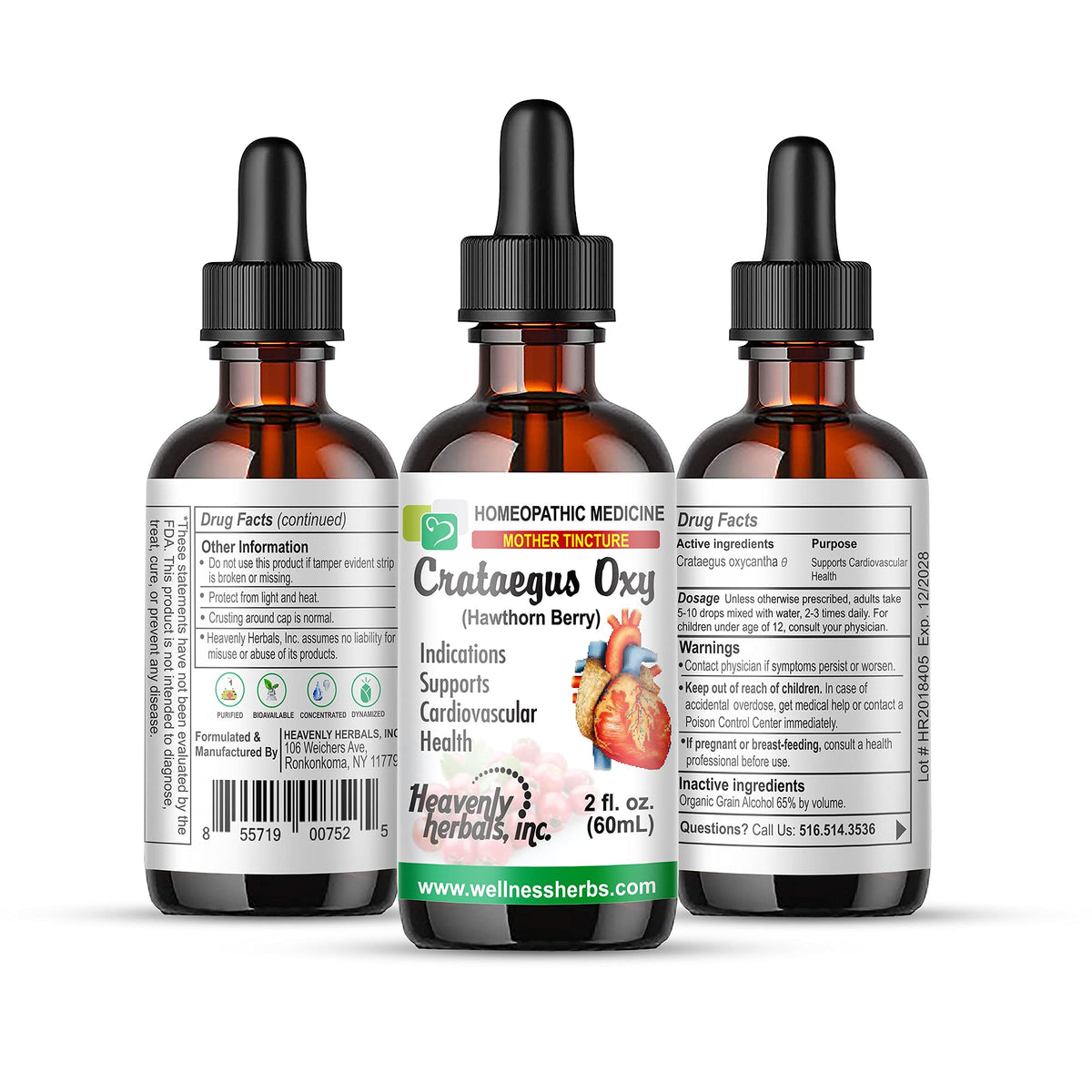 Heavenly Herbals Crataegus Oxyacantha Q Mother Tincture - 2 fl. Oz - image 2