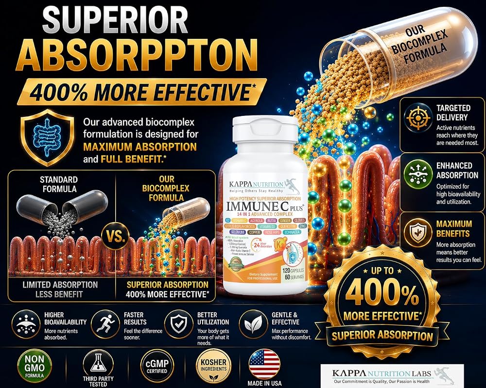 KAPPA NUTRITION Immune C Plus 14 in 1 Complex - 120 Capsules - image 3