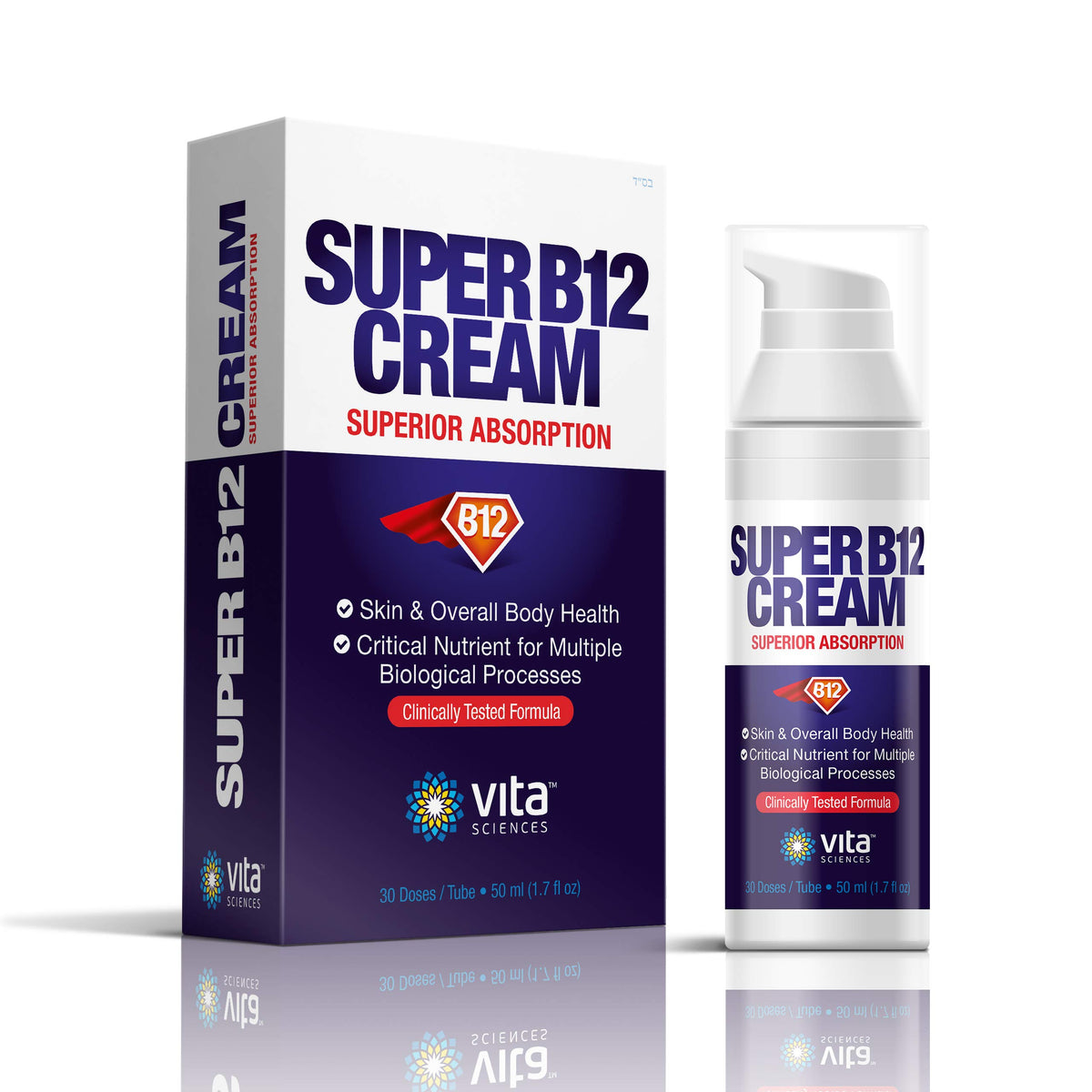 Vita Sciences Super B12 Cream with Methylcobalamin - 1.7 Fl Oz