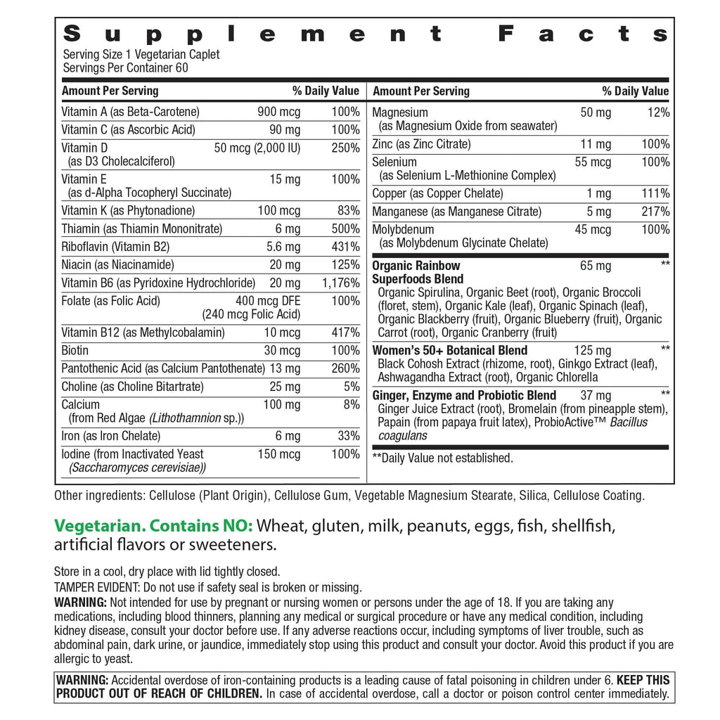 Rainbow Light Womens One 50+ High Potency Daily Multivitamin