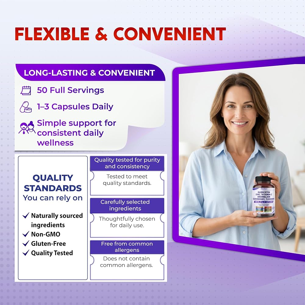PeakPury Quercetin 14-in-1 Formula with Zinc & Elderberry - 150 Capsules - image 6