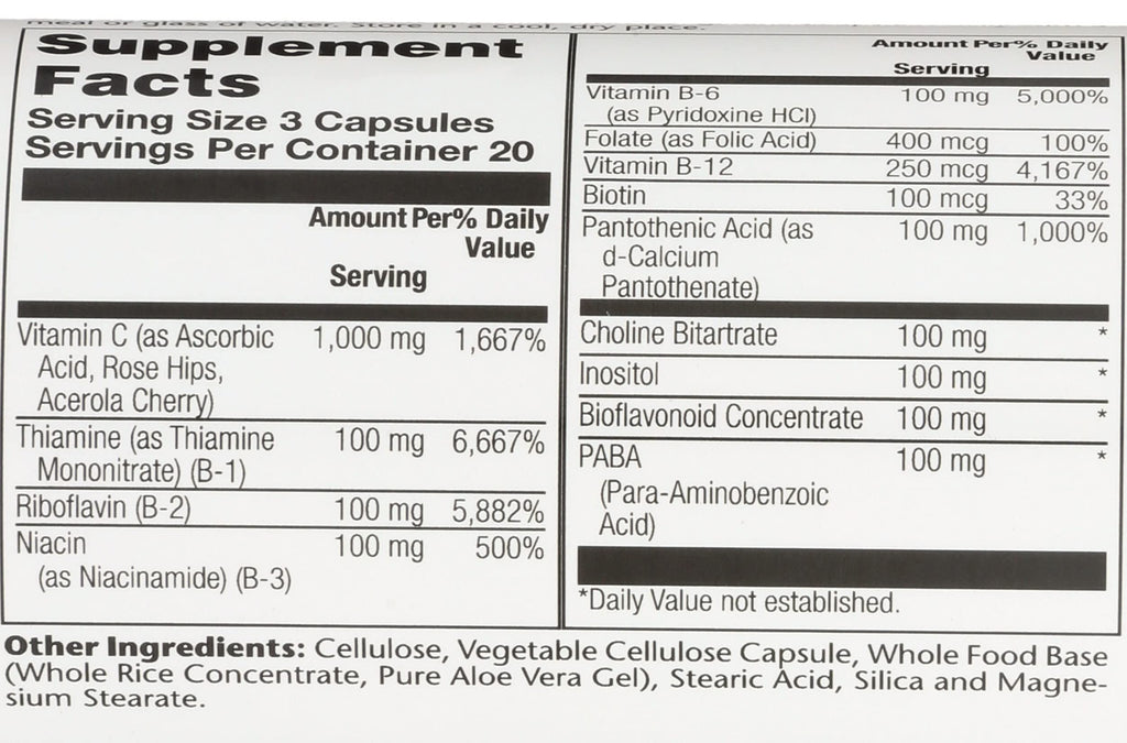 Solaray Mega B Stress Two Stage - 60 Vegetarian Capsules - image 4
