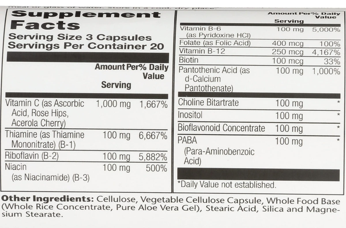 Solaray Mega B Stress Two Stage - 60 Vegetarian Capsules - image 4