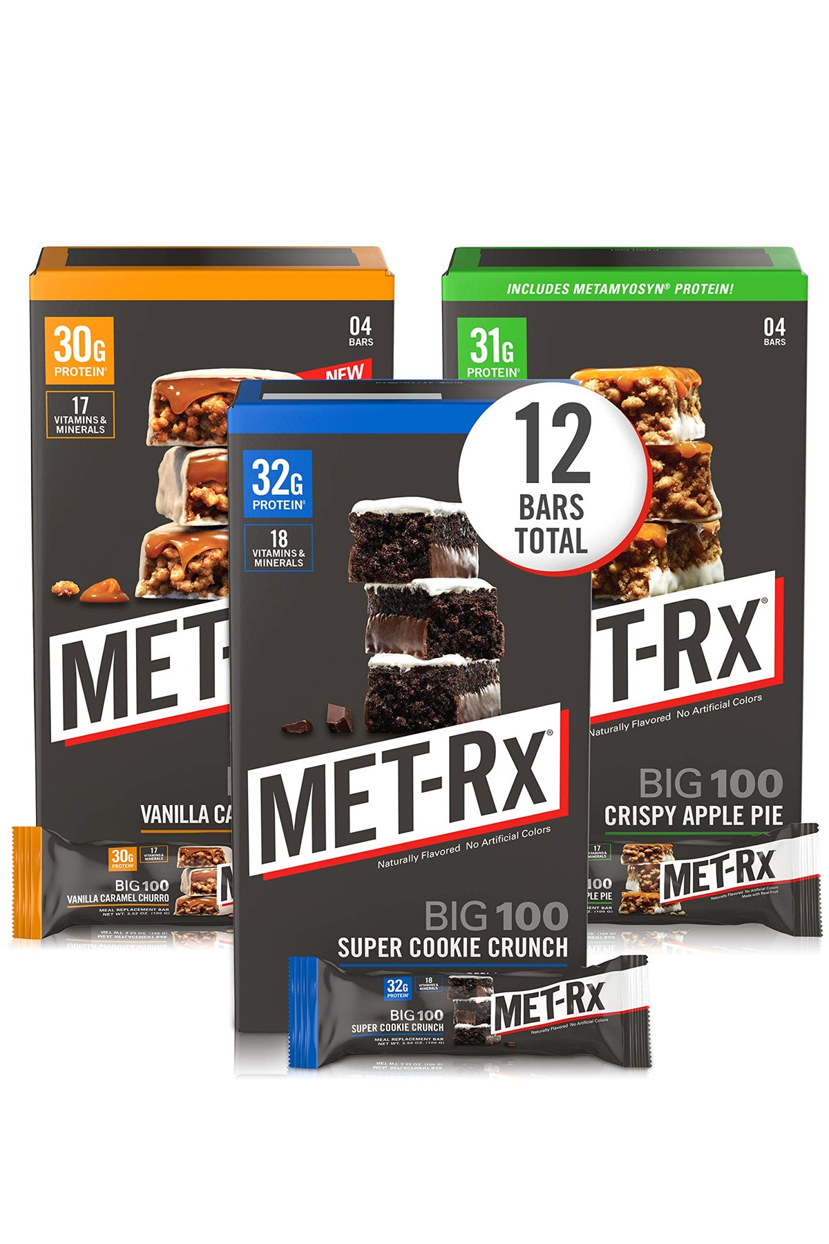 MET-Rx Big 100 Colossal Protein Bars Variety Pack - 12 Count