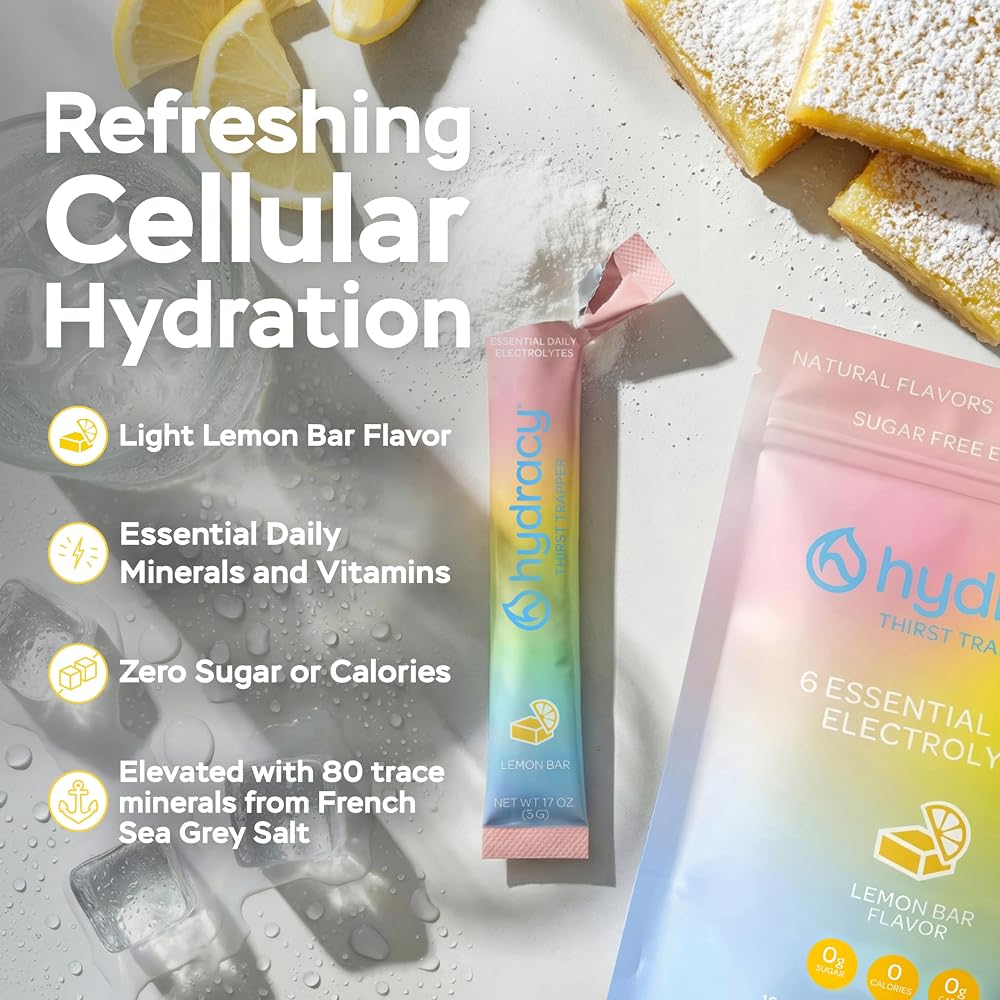 Hydracy Electrolyte Powder Packets - Low Sodium Sugar Free Hydration