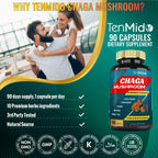 Tenmido Chaga Mushroom Extract 9-Ingredient Blend - 90 Capsules - image 8