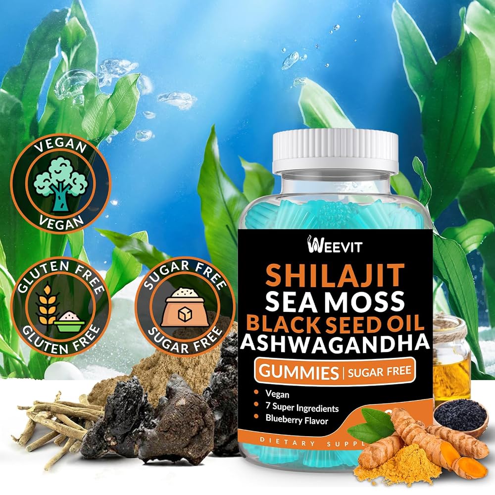 WEEVIT Ashwagandha Gummies with Shilajit & Sea Moss - 120 Gummies - image 6