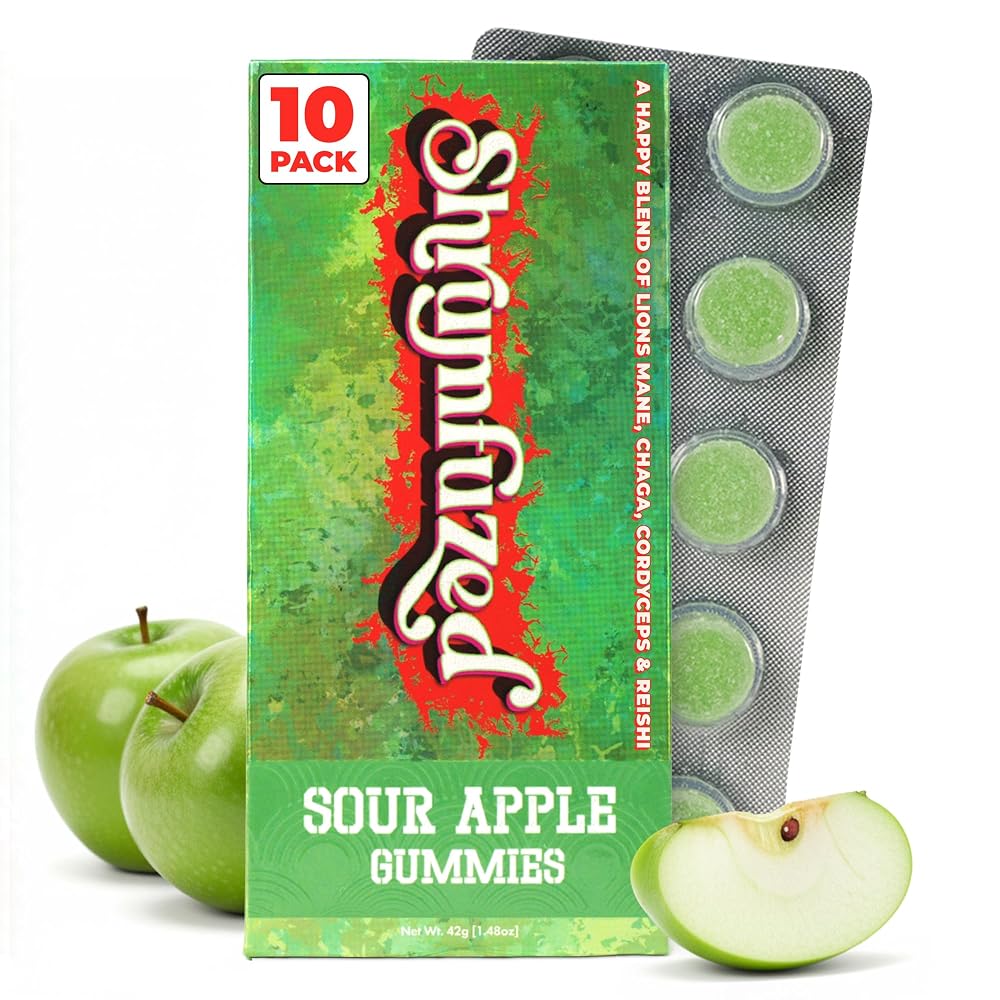 Shrumfuzed Mushroom Gummies Sour Apple - 10 Count