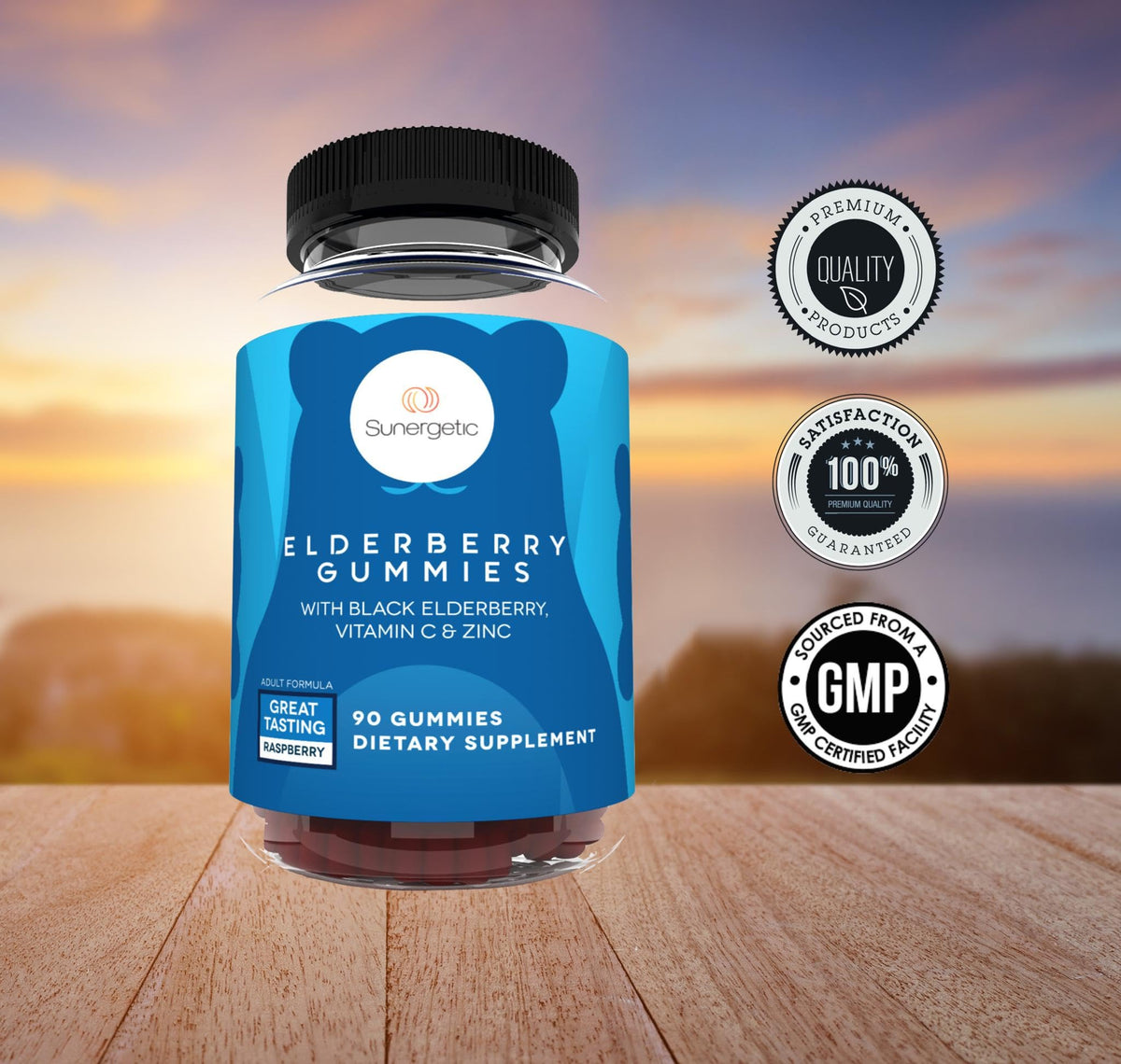 Sunergetic Black Elderberry Gummies with Vitamin C & Zinc - 90 Gummies - image 4