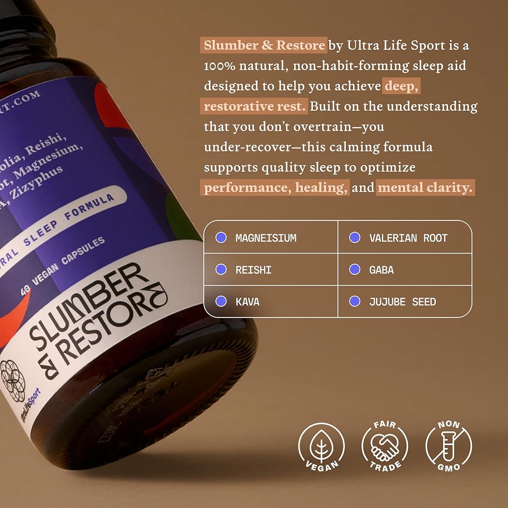 Ultra Life Sport Slumber & Restore Nighttime Supplement - 40 Capsules - image 5