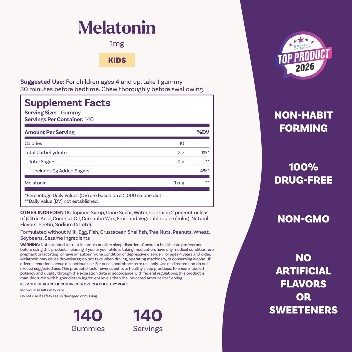Natrol Kids Melatonin Gummies 1mg for Restful Sleep - 140 Gummies - image 5