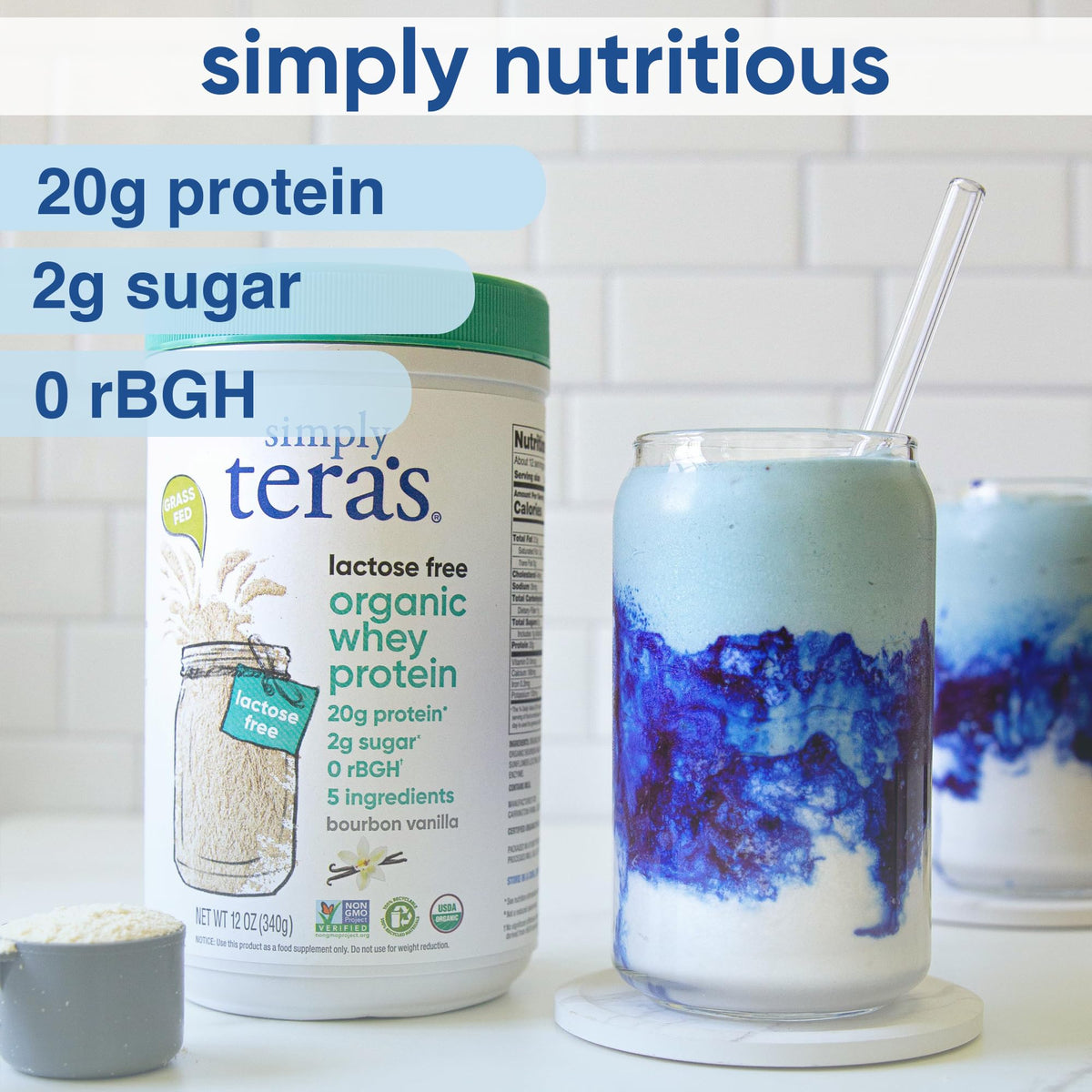 Simply Tera's Lactose Free Organic Whey Protein Bourbon Vanilla - 12 Oz - image 3