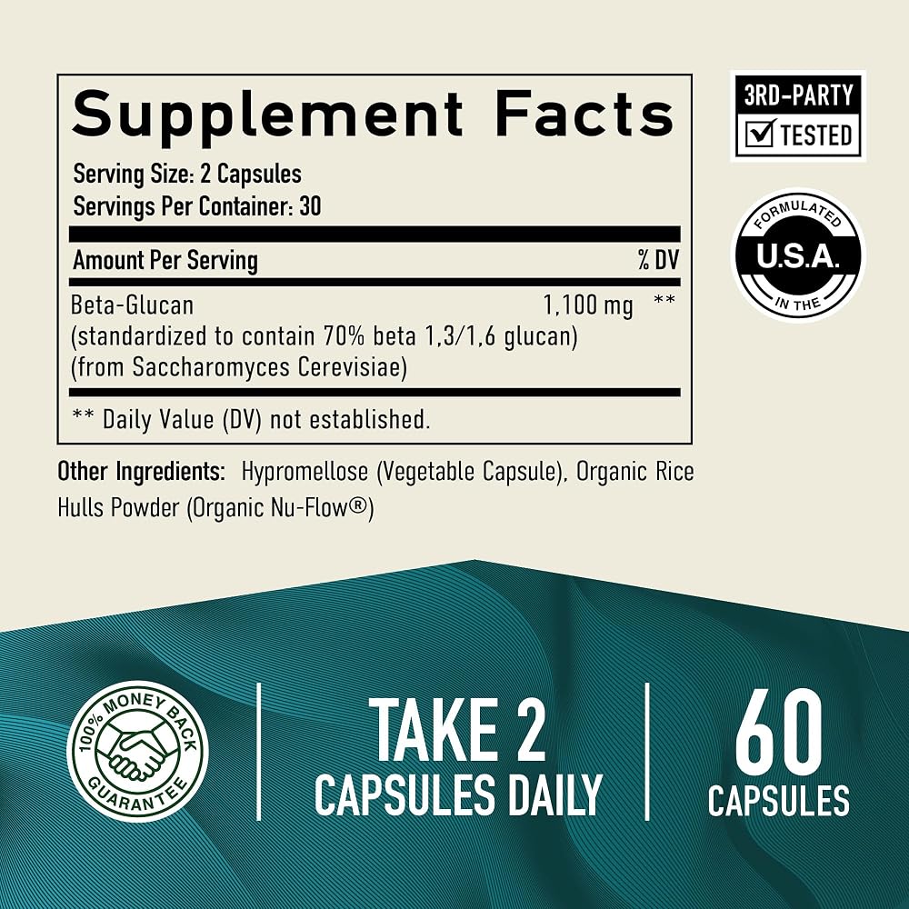 Smoky Mountain Naturals Beta Glucan 1100mg Immunity Support - 60 Capsules - image 5