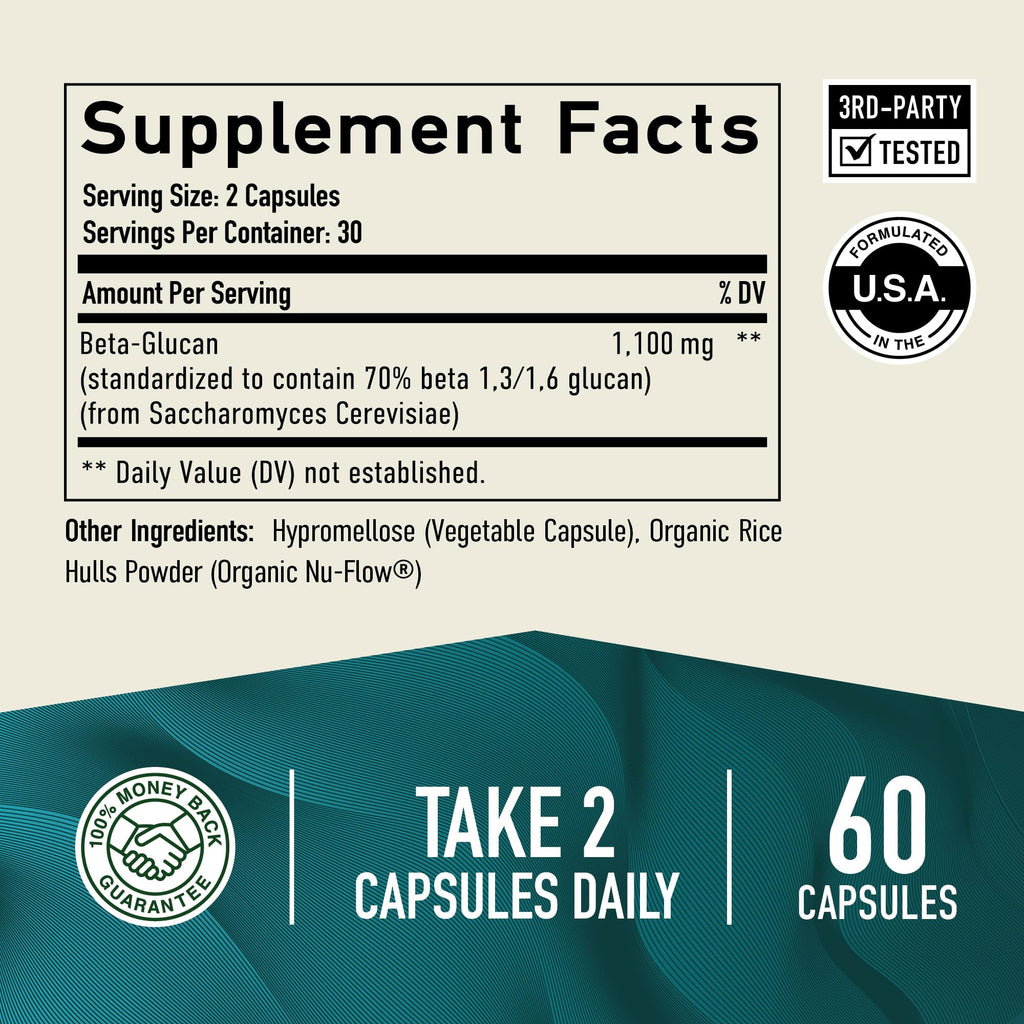Smoky Mountain Naturals Beta Glucan 1100mg Immunity Support - 60 Capsules - image 5